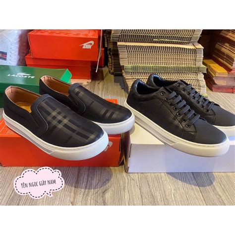 mens burberry black sneakers|Burberry slip on sneakers men.